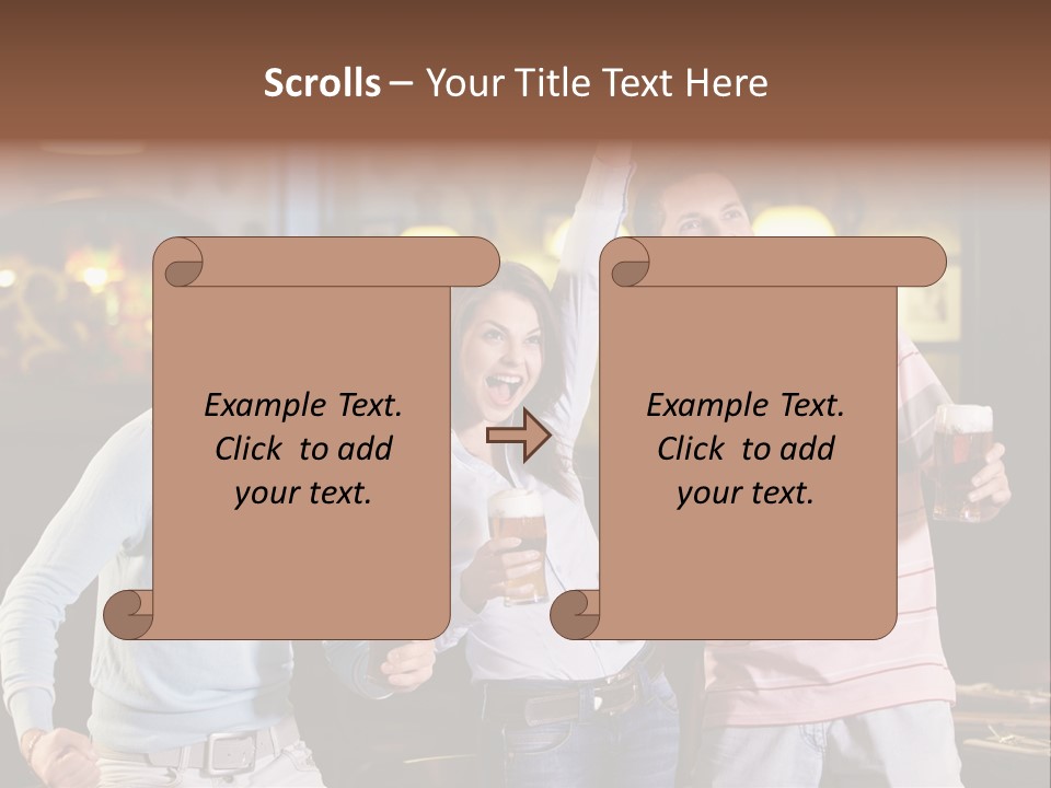 Group Restaurant Woman PowerPoint Template