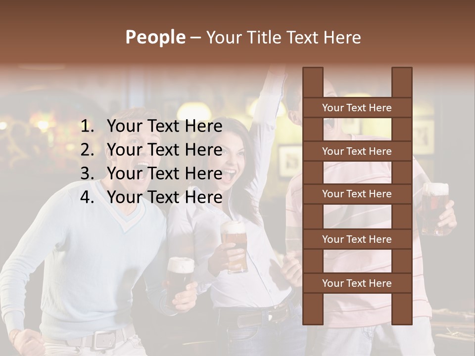 Group Restaurant Woman PowerPoint Template