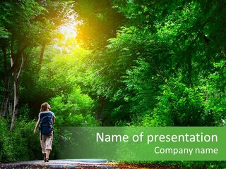 Wet Female Road PowerPoint Template