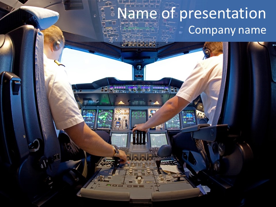 Cockpit Pilot Boeing PowerPoint Template