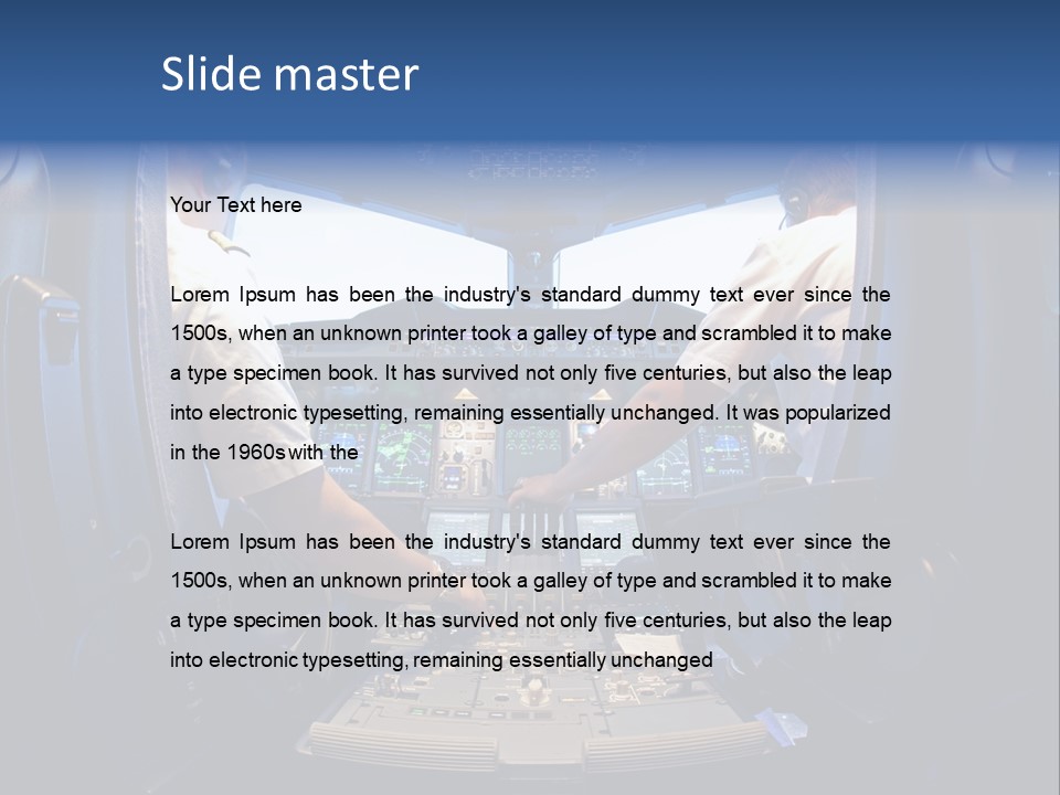 Cockpit Pilot Boeing PowerPoint Template
