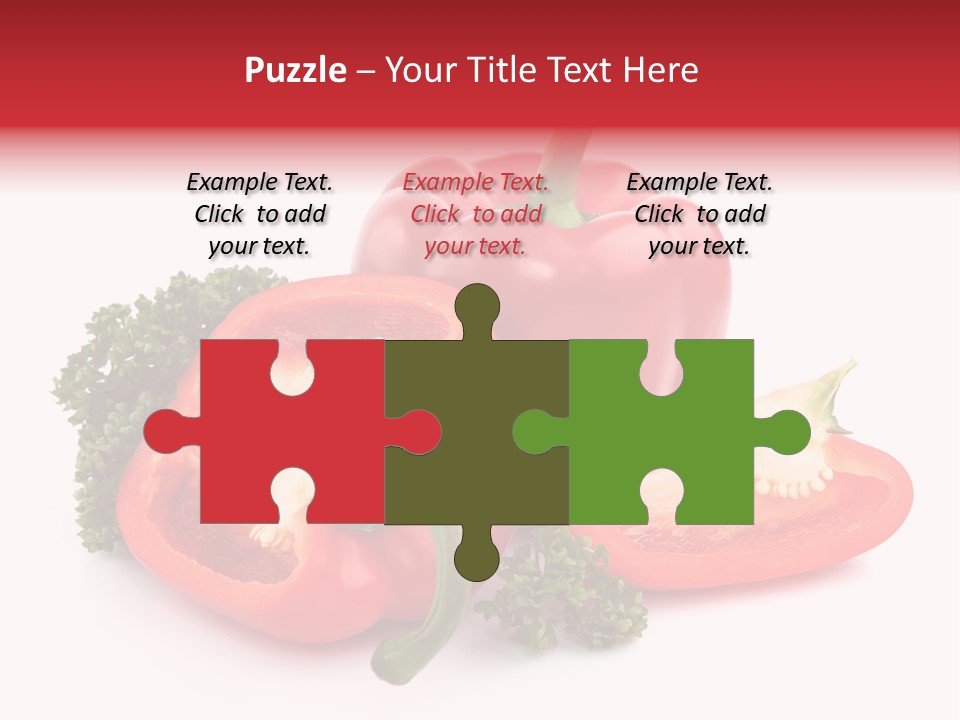 Three Green Closeup PowerPoint Template