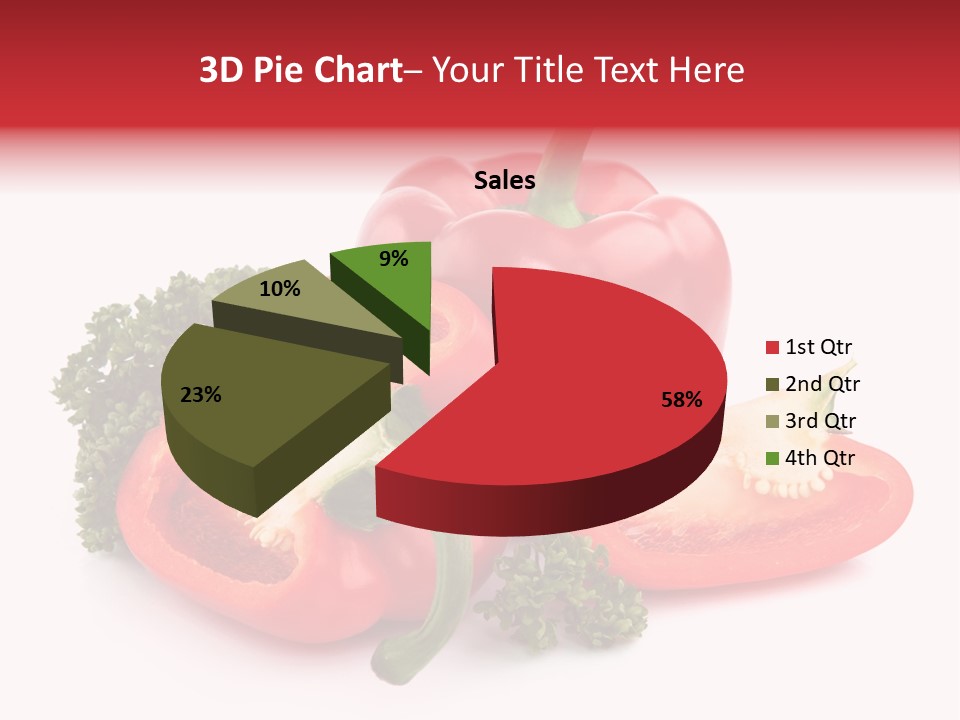 Three Green Closeup PowerPoint Template