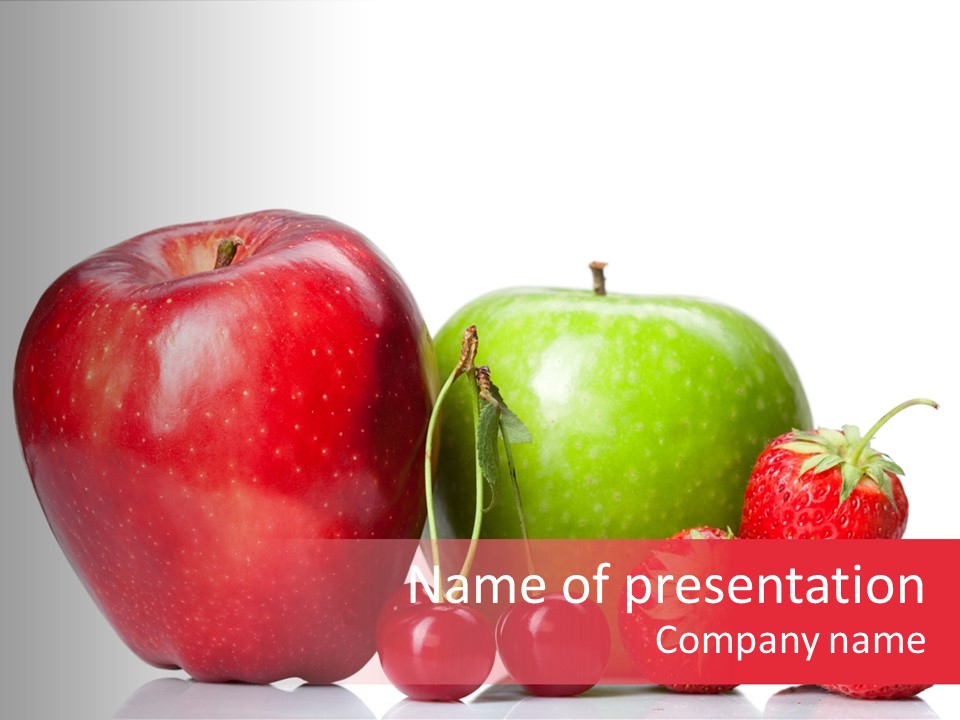 Green Cherry Background PowerPoint Template