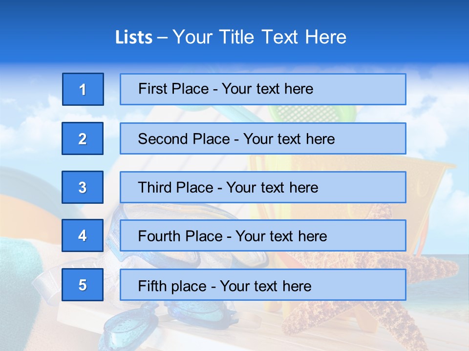 Vacation Pail Water PowerPoint Template