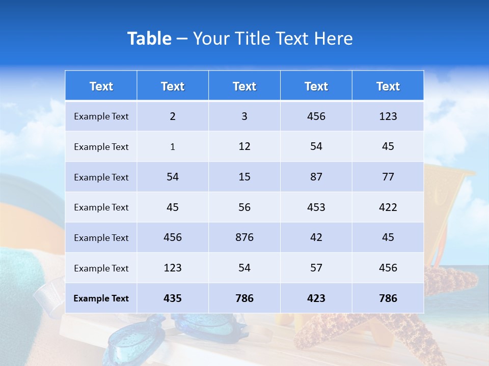 Vacation Pail Water PowerPoint Template