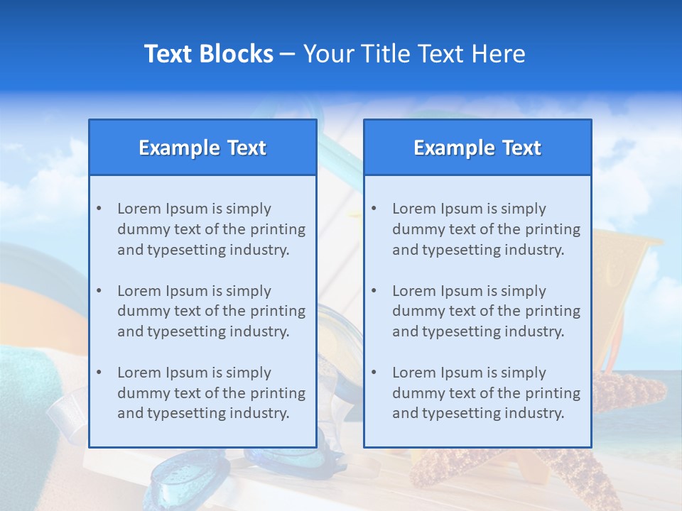 Vacation Pail Water PowerPoint Template