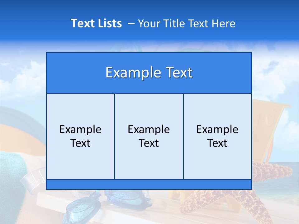 Vacation Pail Water PowerPoint Template