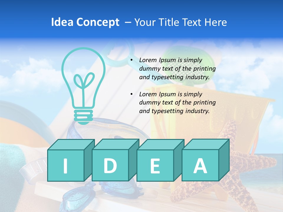 Vacation Pail Water PowerPoint Template