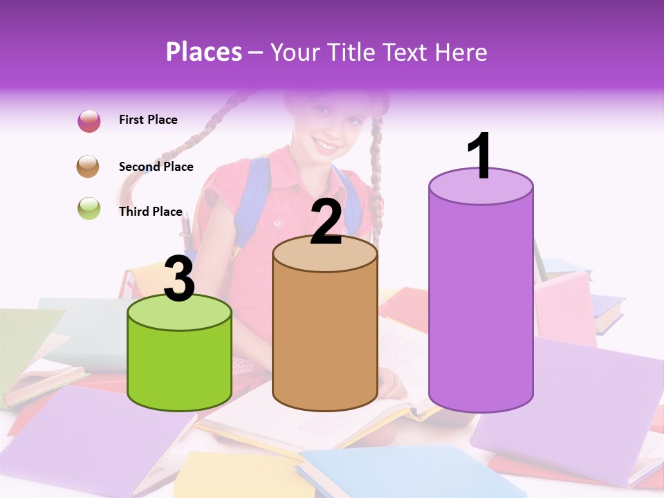 Back To School Female Stack PowerPoint Template