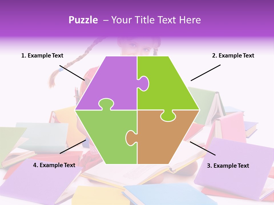 Back To School Female Stack PowerPoint Template