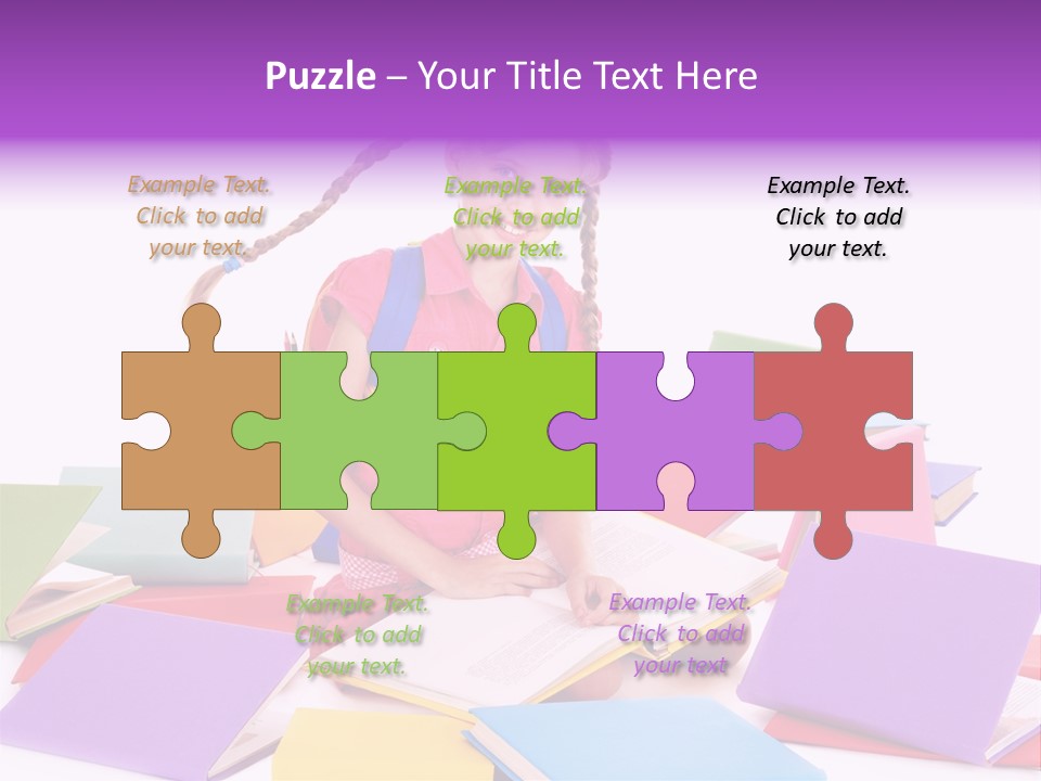 Back To School Female Stack PowerPoint Template