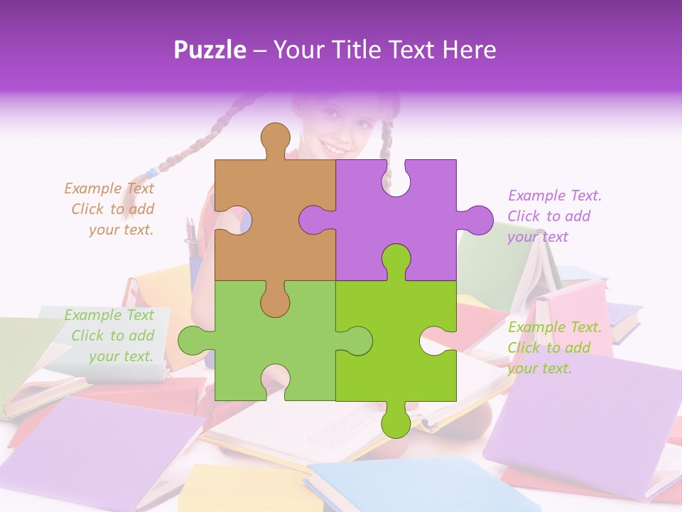 Back To School Female Stack PowerPoint Template