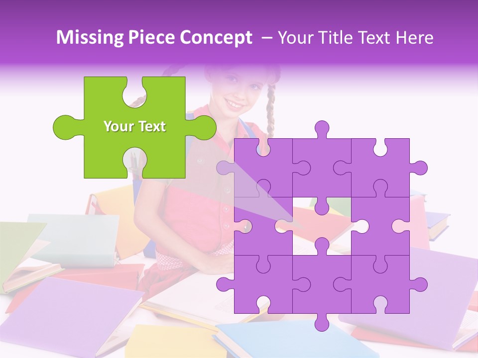 Back To School Female Stack PowerPoint Template