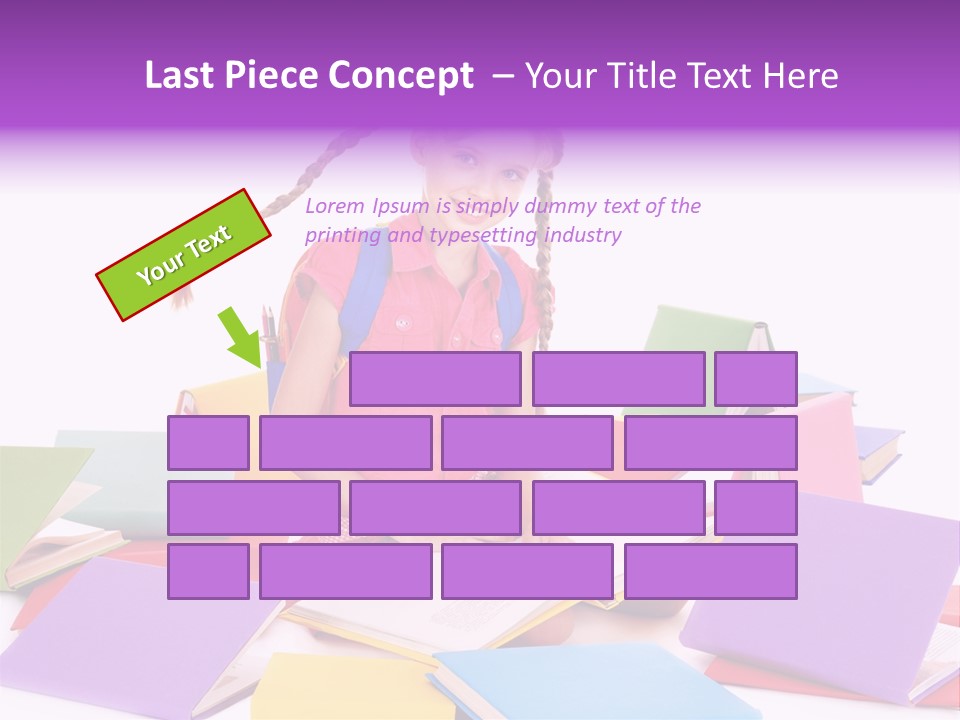 Back To School Female Stack PowerPoint Template
