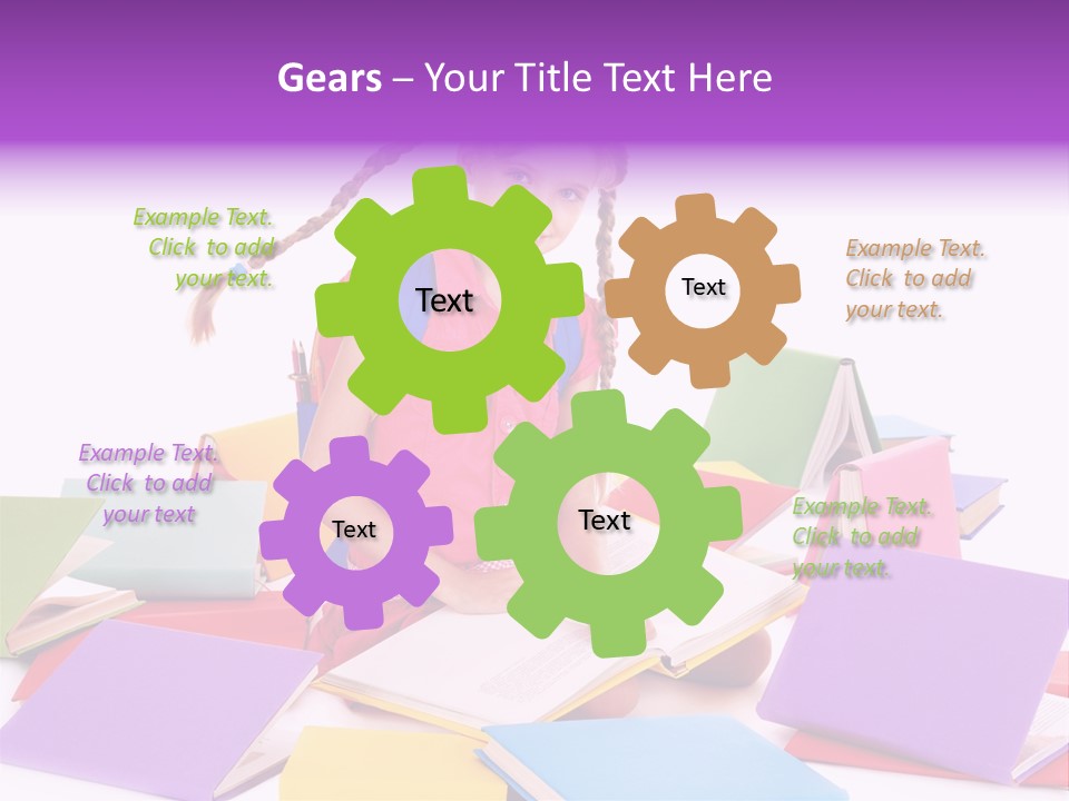 Back To School Female Stack PowerPoint Template