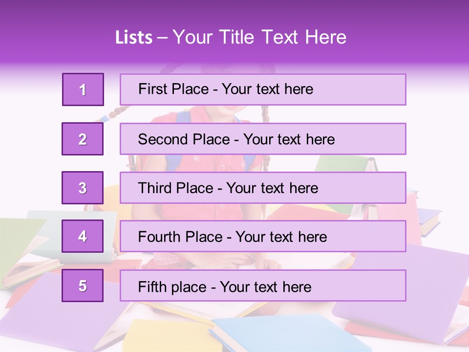 Back To School Female Stack PowerPoint Template