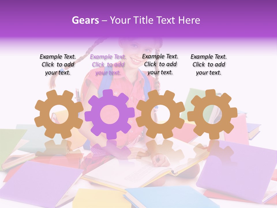 Back To School Female Stack PowerPoint Template