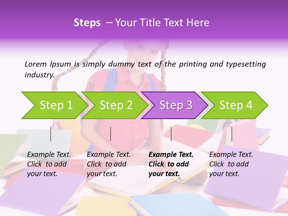 Back To School Female Stack PowerPoint Template