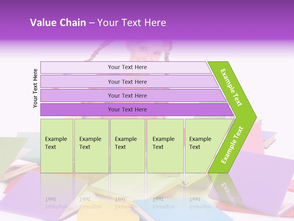 Back To School Female Stack PowerPoint Template