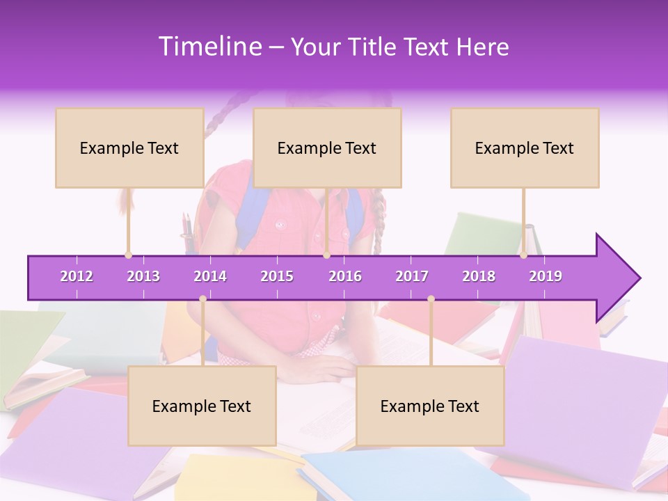 Back To School Female Stack PowerPoint Template