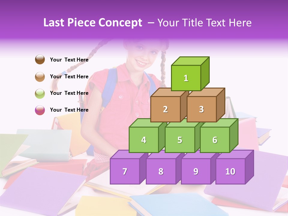 Back To School Female Stack PowerPoint Template