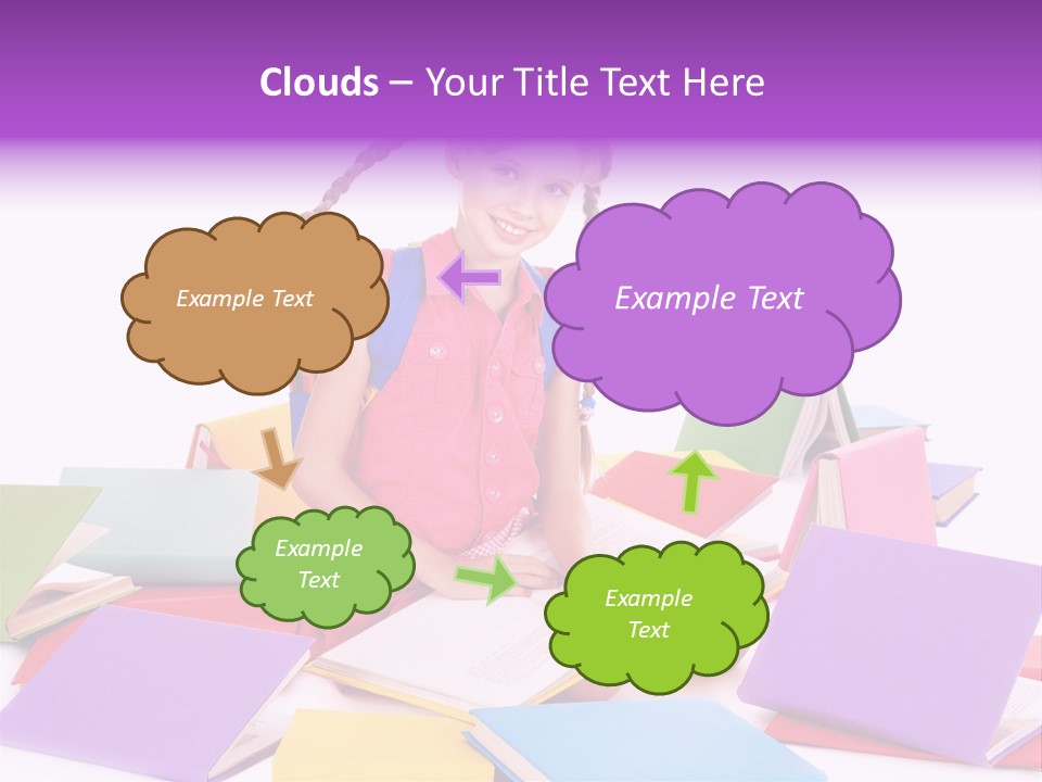 Back To School Female Stack PowerPoint Template