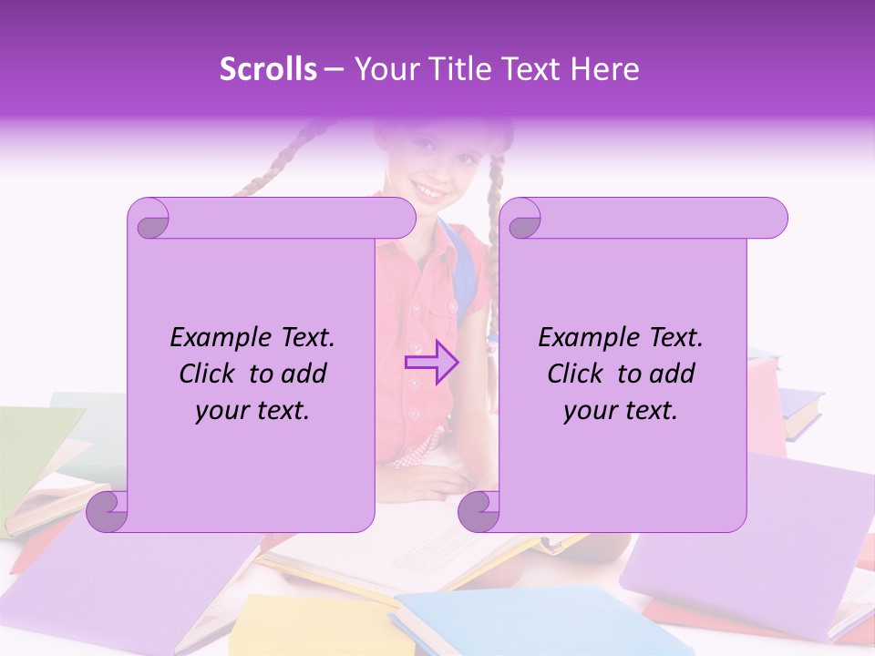Back To School Female Stack PowerPoint Template