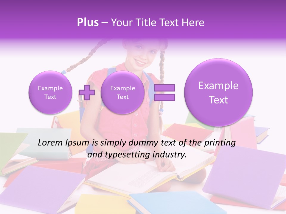 Back To School Female Stack PowerPoint Template