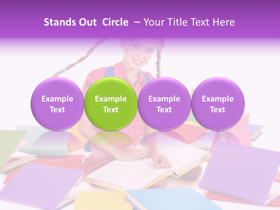 Back To School Female Stack PowerPoint Template