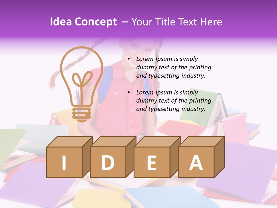 Back To School Female Stack PowerPoint Template