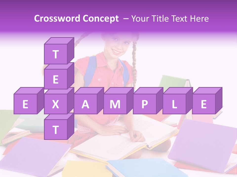 Back To School Female Stack PowerPoint Template