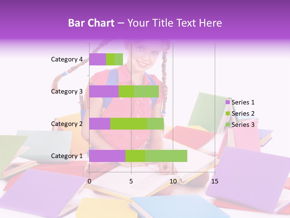 Back To School Female Stack PowerPoint Template