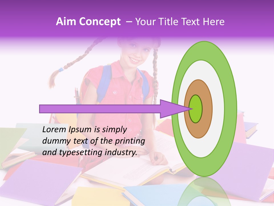 Back To School Female Stack PowerPoint Template