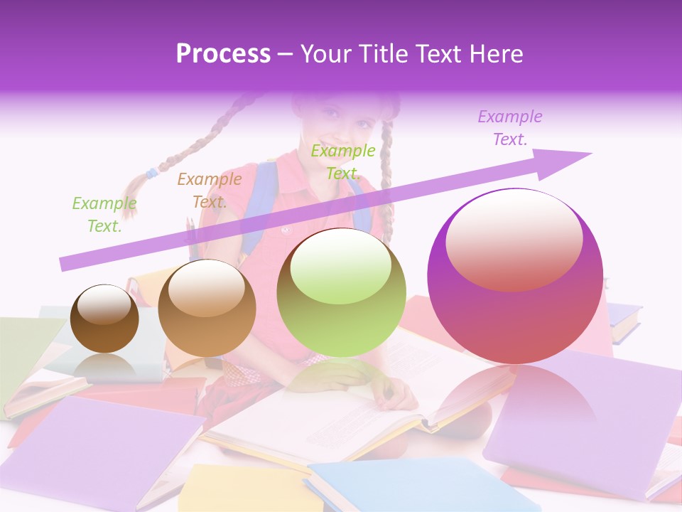 Back To School Female Stack PowerPoint Template