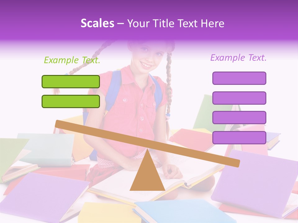 Back To School Female Stack PowerPoint Template