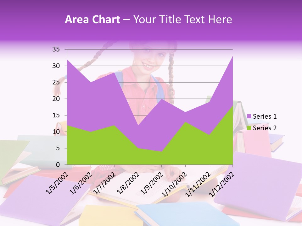 Back To School Female Stack PowerPoint Template