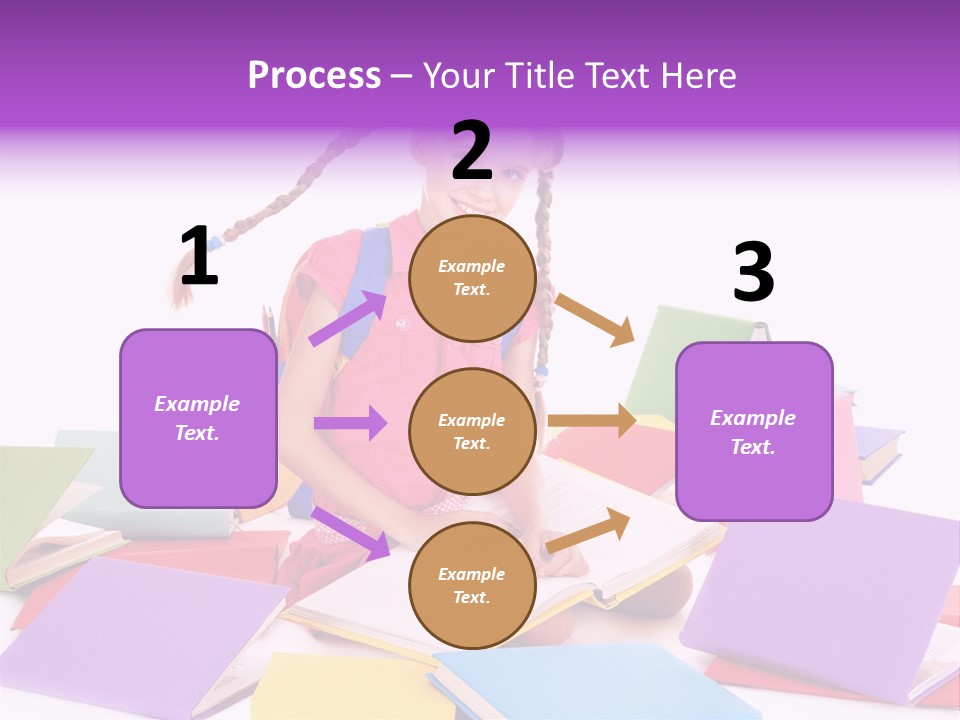 Back To School Female Stack PowerPoint Template