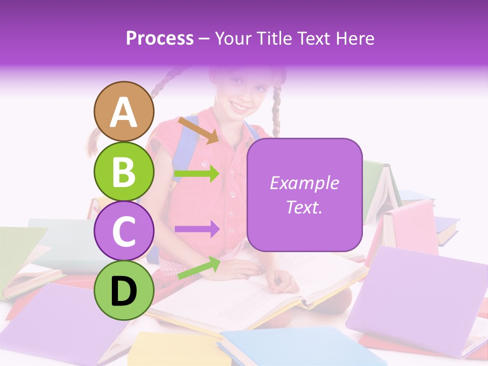 Back To School Female Stack PowerPoint Template