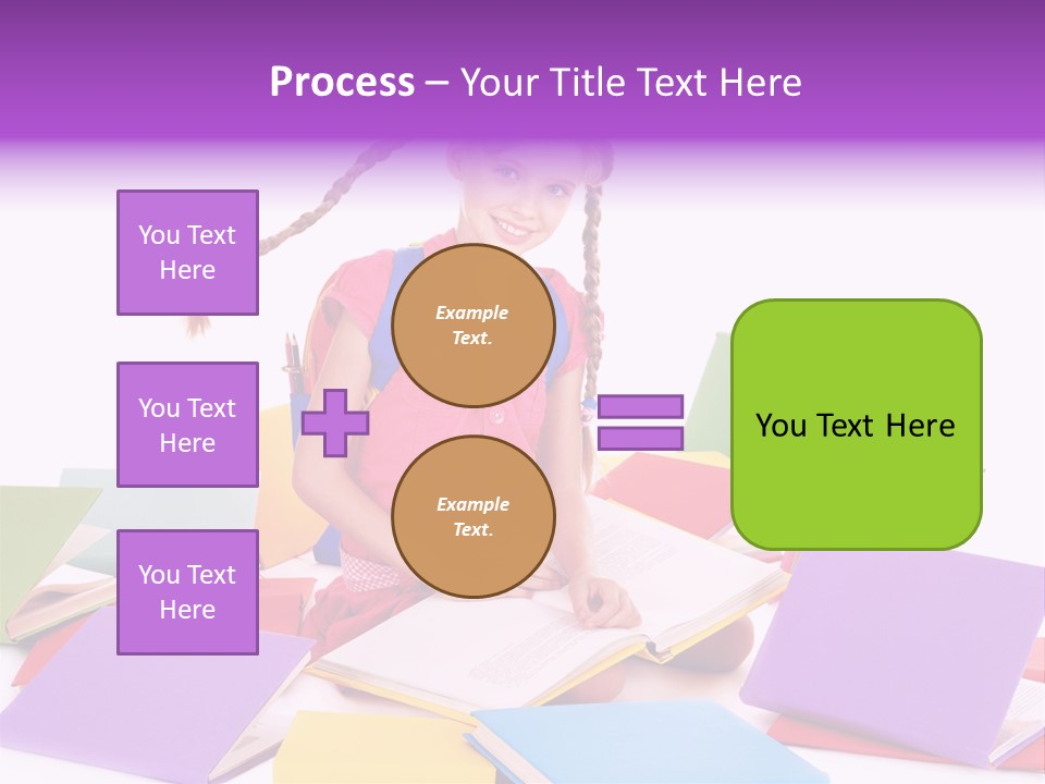 Back To School Female Stack PowerPoint Template