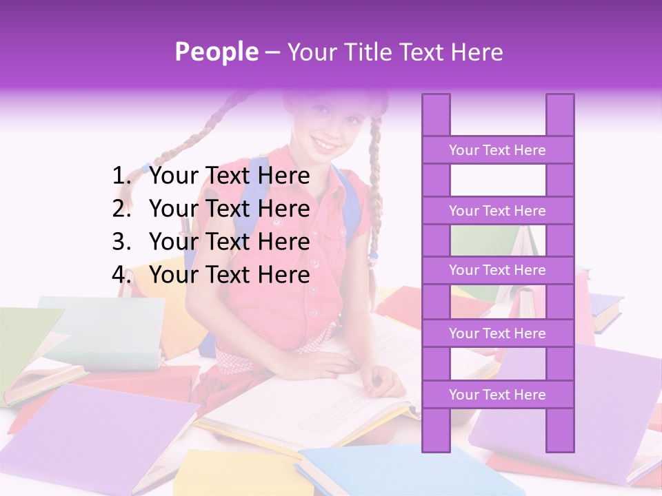 Back To School Female Stack PowerPoint Template