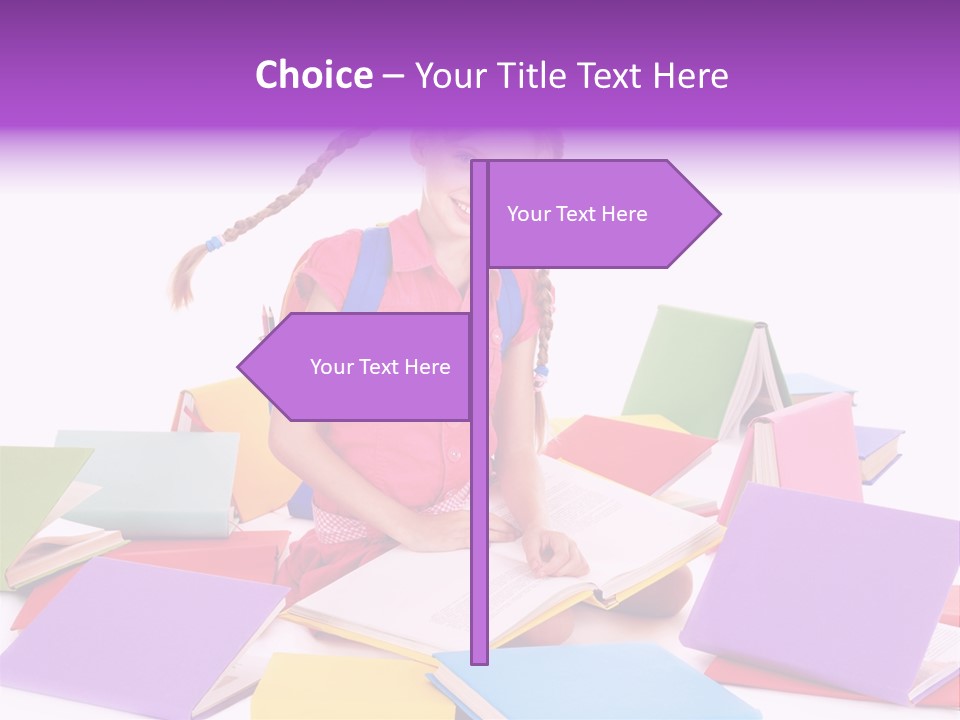 Back To School Female Stack PowerPoint Template