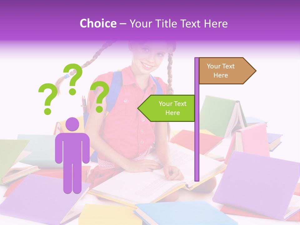 Back To School Female Stack PowerPoint Template