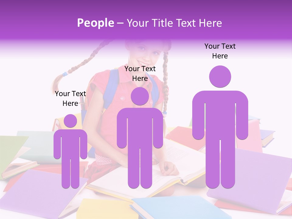 Back To School Female Stack PowerPoint Template