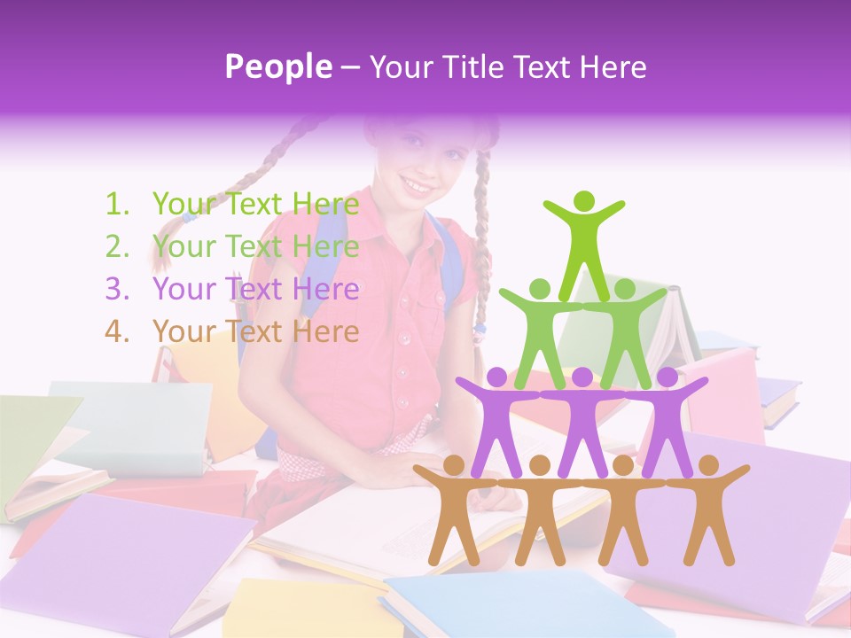 Back To School Female Stack PowerPoint Template
