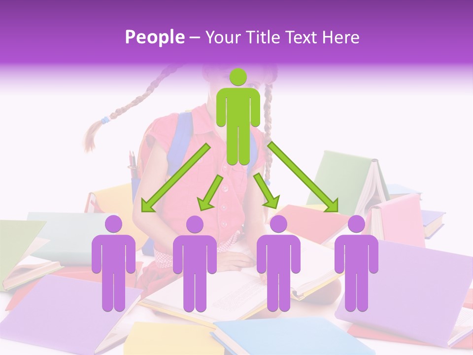 Back To School Female Stack PowerPoint Template