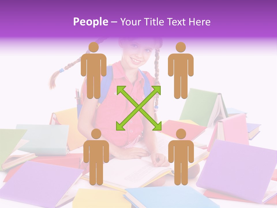 Back To School Female Stack PowerPoint Template