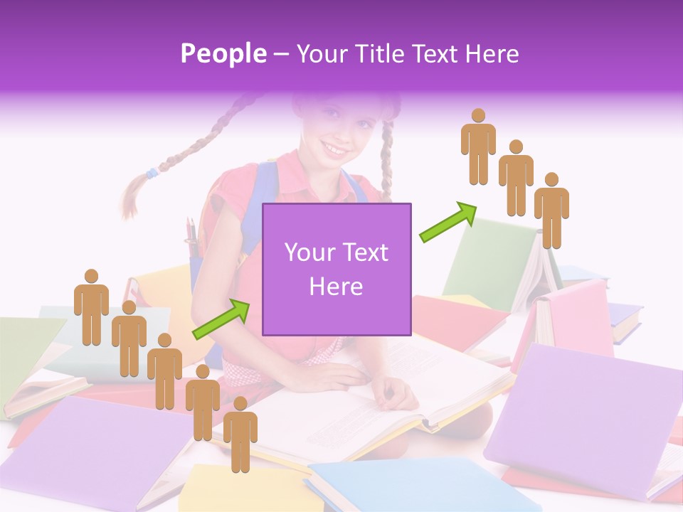 Back To School Female Stack PowerPoint Template