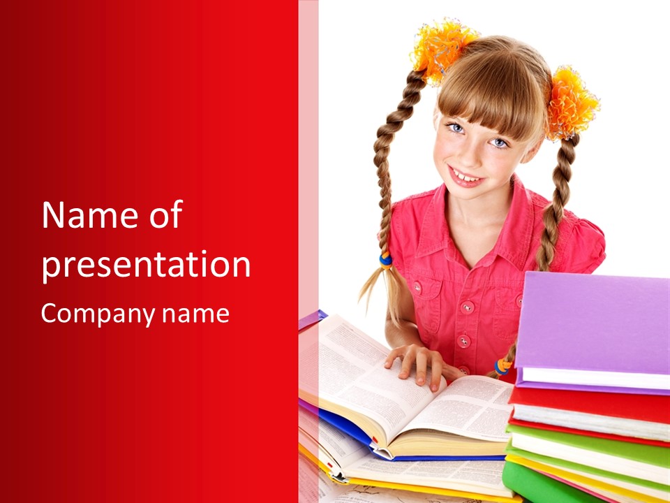 Girl Homework Colour PowerPoint Template