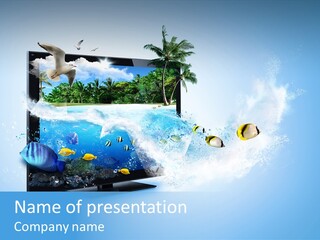 Electronic Clouds Resolution PowerPoint Template